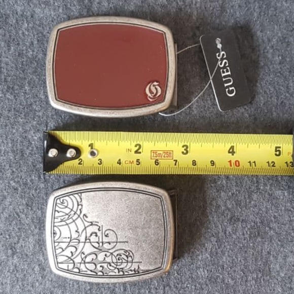 NWT 2 GUESS Belt Buckles - Rustic Silver - Picture 3 of 5